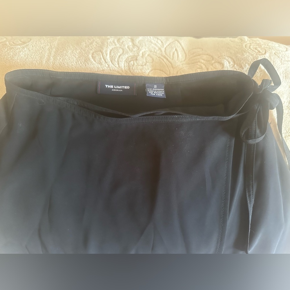 The Limited Womens Black Skirt Side Tie A-Line Chiffon Lite Tutu Tutu Skirt Sz 2 - Picture 7 of 12